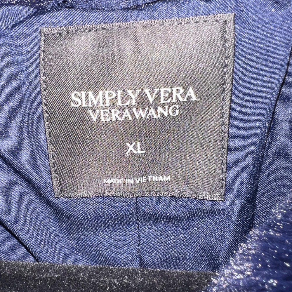 NWT Women's Simply Vera Vera Wang Blue Faux Fur Coat Size XL - Picture 5 of 15